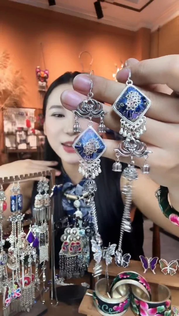 刺绣纯手工民族风耳环