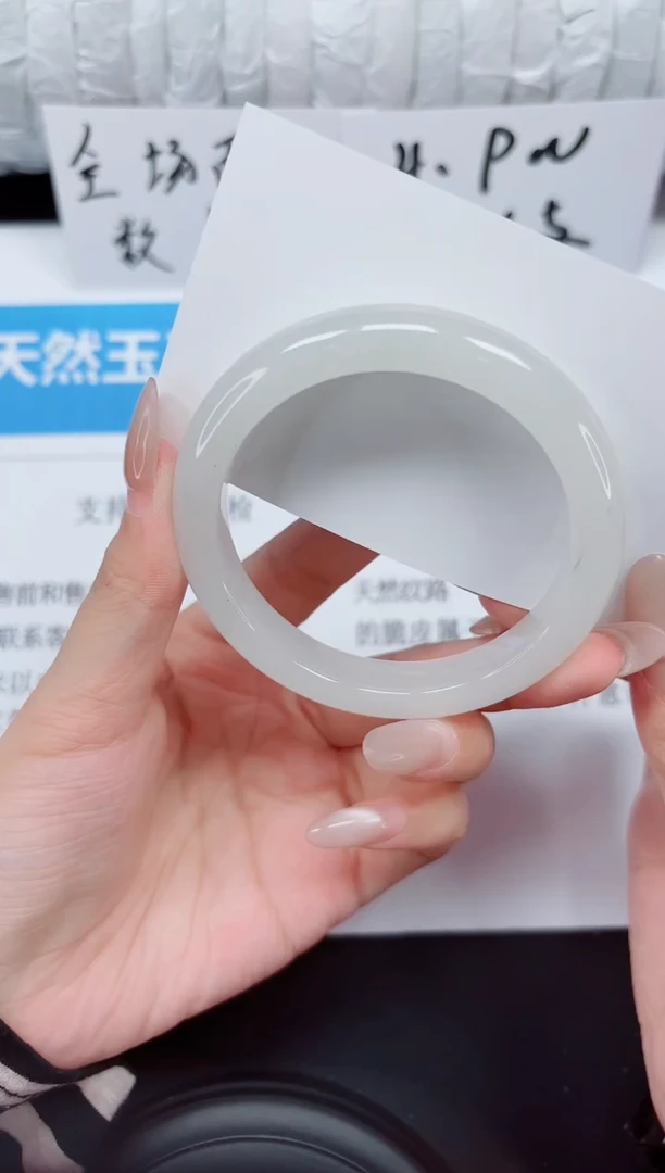未镶嵌手镯石英质玉163-54白