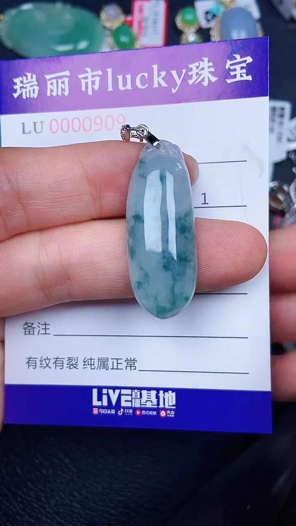 颈饰银S925镶嵌翡翠0909