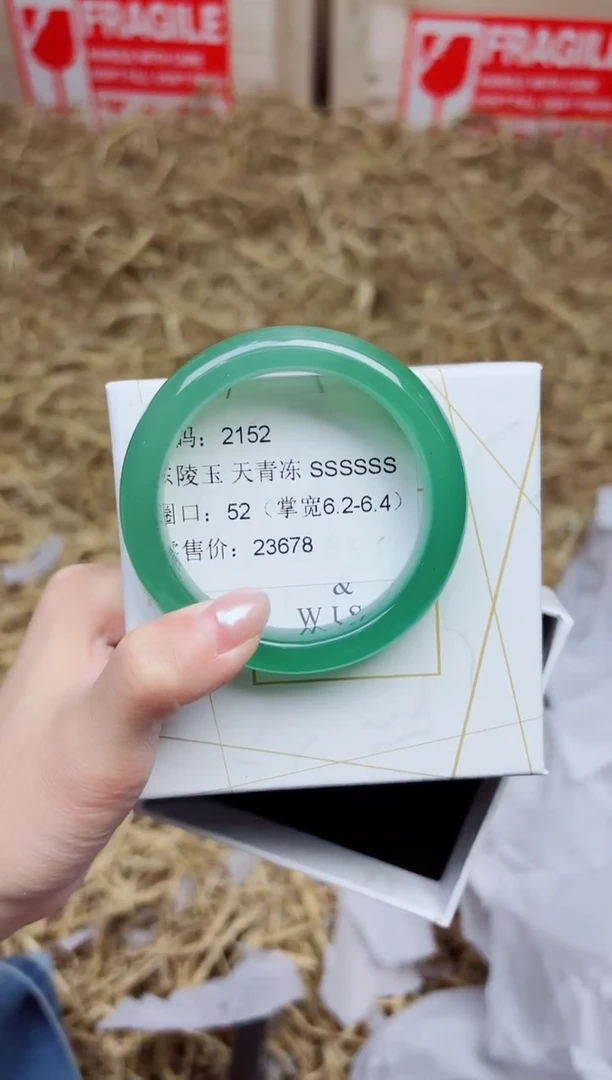 未镶嵌手镯石英质玉2152--圈口52