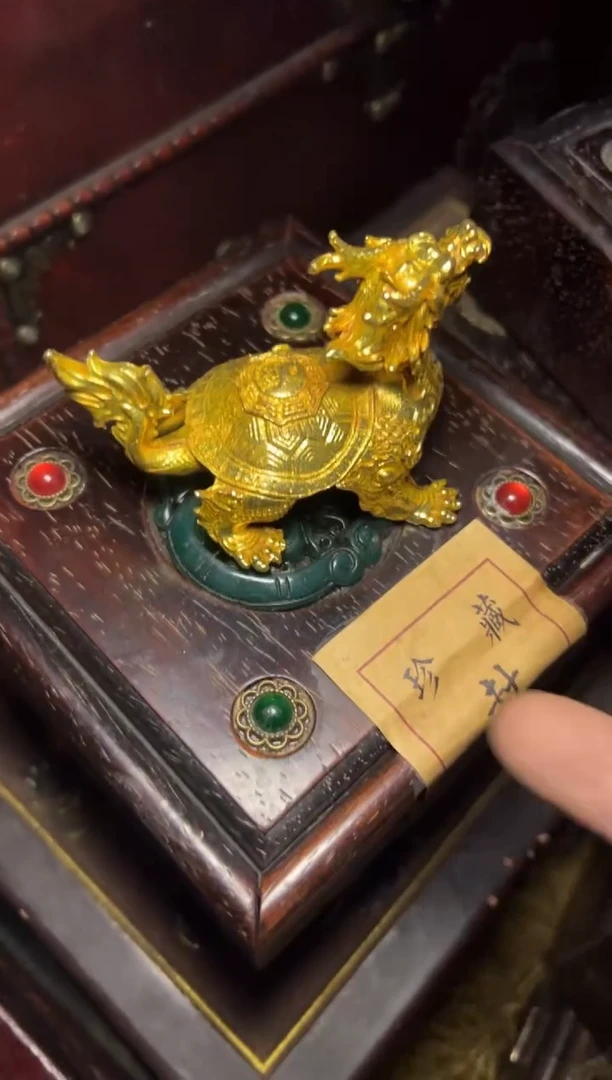 木---福利-复古工艺风--开/龟*镶绿谭木盒