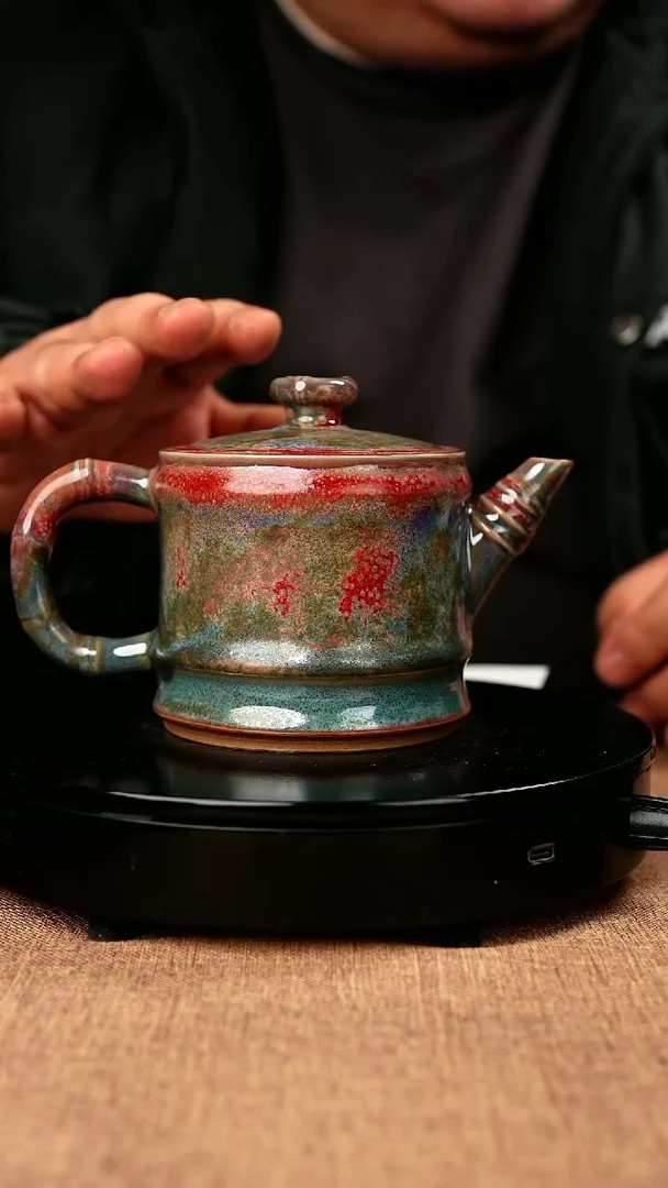 【闪购商品】570#省工一级品原矿钧瓷炉钧釉竹节壶