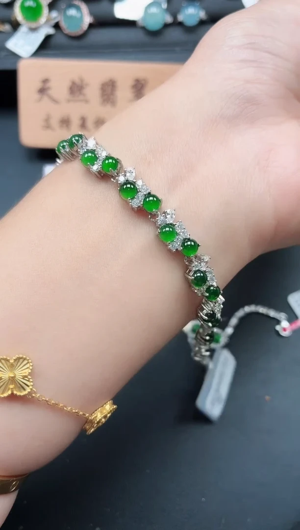 银S925镶嵌戒指翡翠111