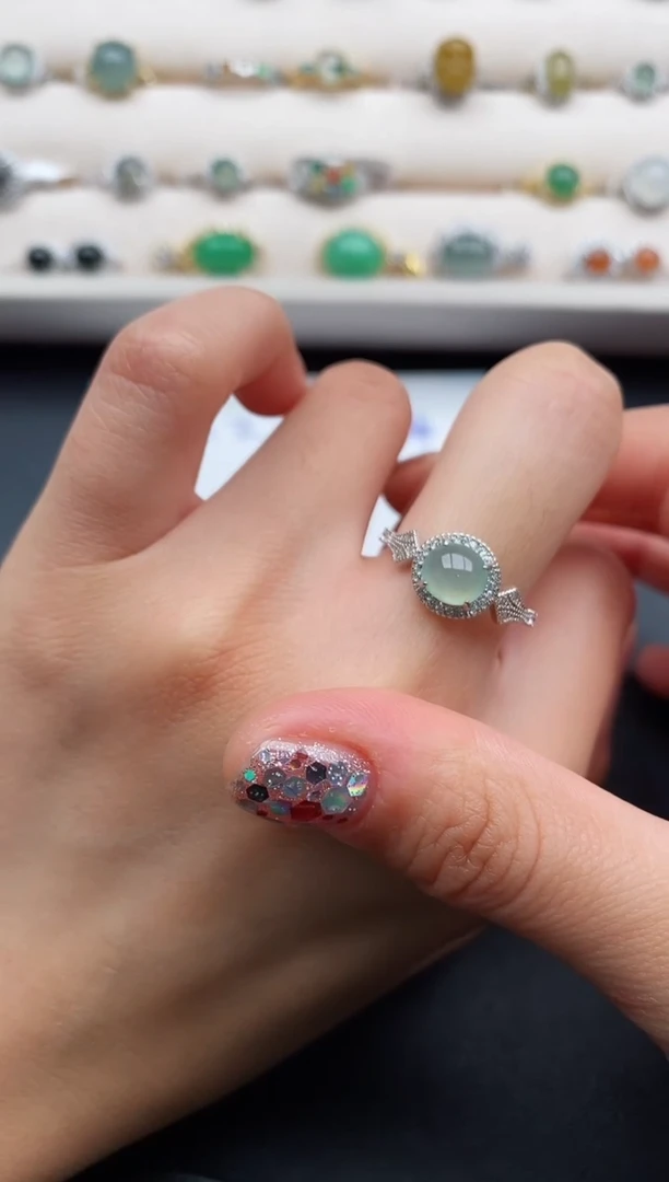 银S925镶嵌戒指翡翠555555555+6