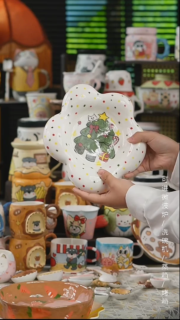 杯子景德镇高温釉下彩纯手绘创意瓷
