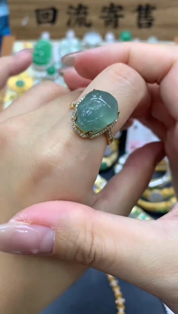 【闪购商品】翡翠戒指18K金镶嵌177-中国好珍宝