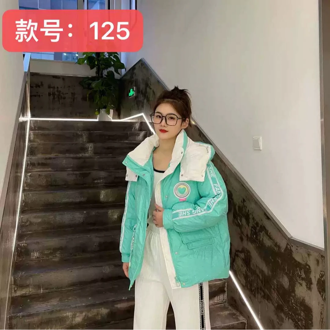 125芳奢短款加厚鹅绒服休闲百搭连帽免洗