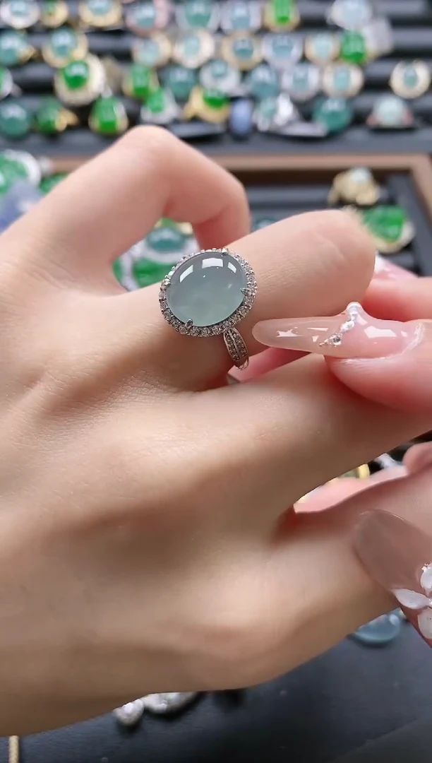 【闪购商品】翡翠戒指银S925镶嵌51511