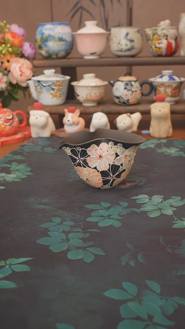 花满蹊 黑色紫砂公道杯
