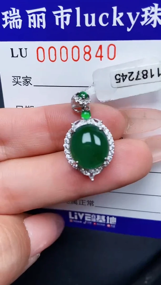 【闪购商品】翡翠颈饰银S925镶嵌0840
