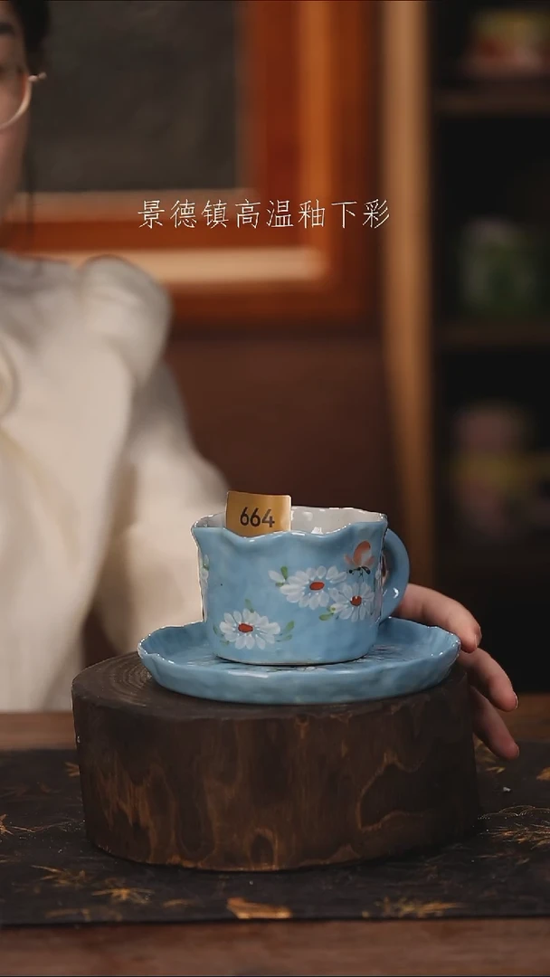 陶瓷景德镇高温釉下手绘陶瓷@L664@
