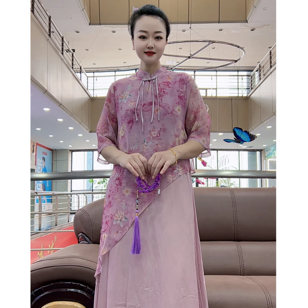 303款 国风连衣裙新中式夏季中长款