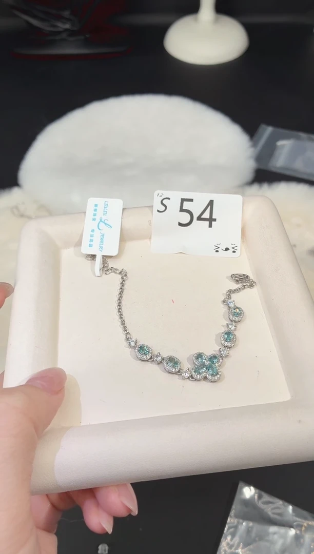 银S925镶嵌磷灰石手链多样性发一S54