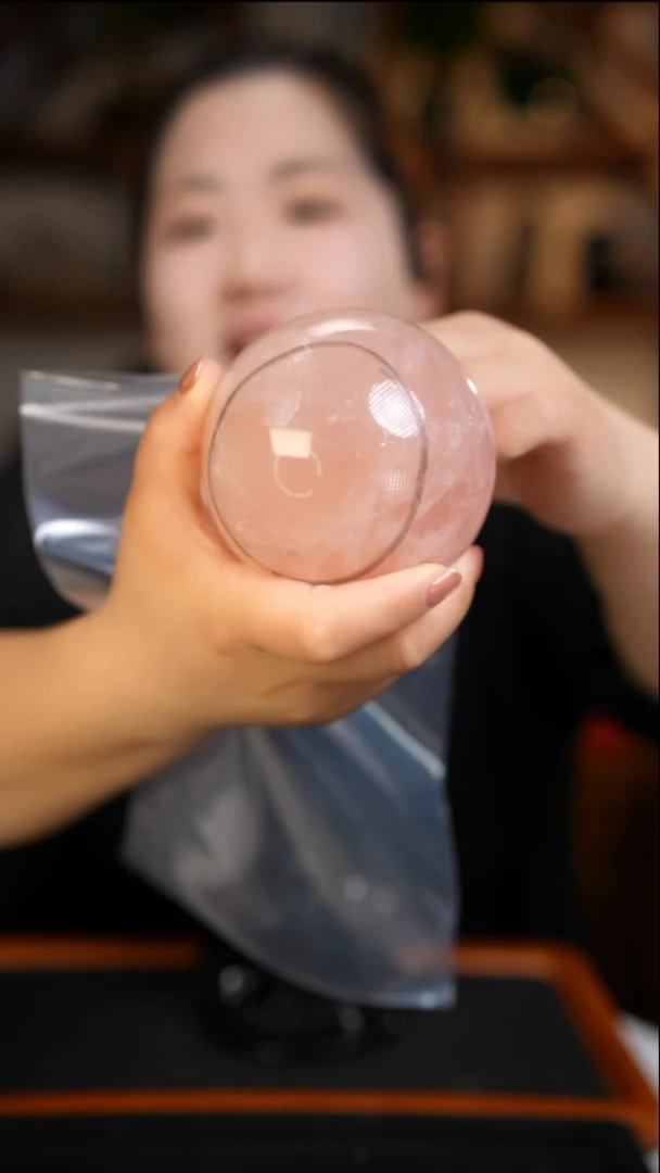 未镶嵌珠宝半成品水晶粉水晶球D55