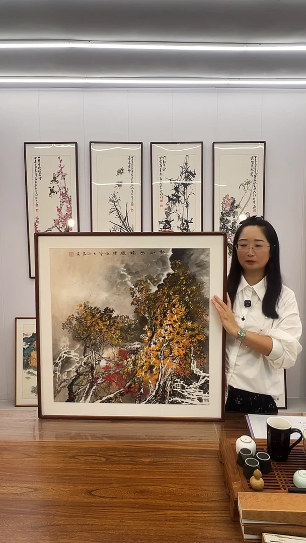 国画董海军  80*80   山水 黄色系