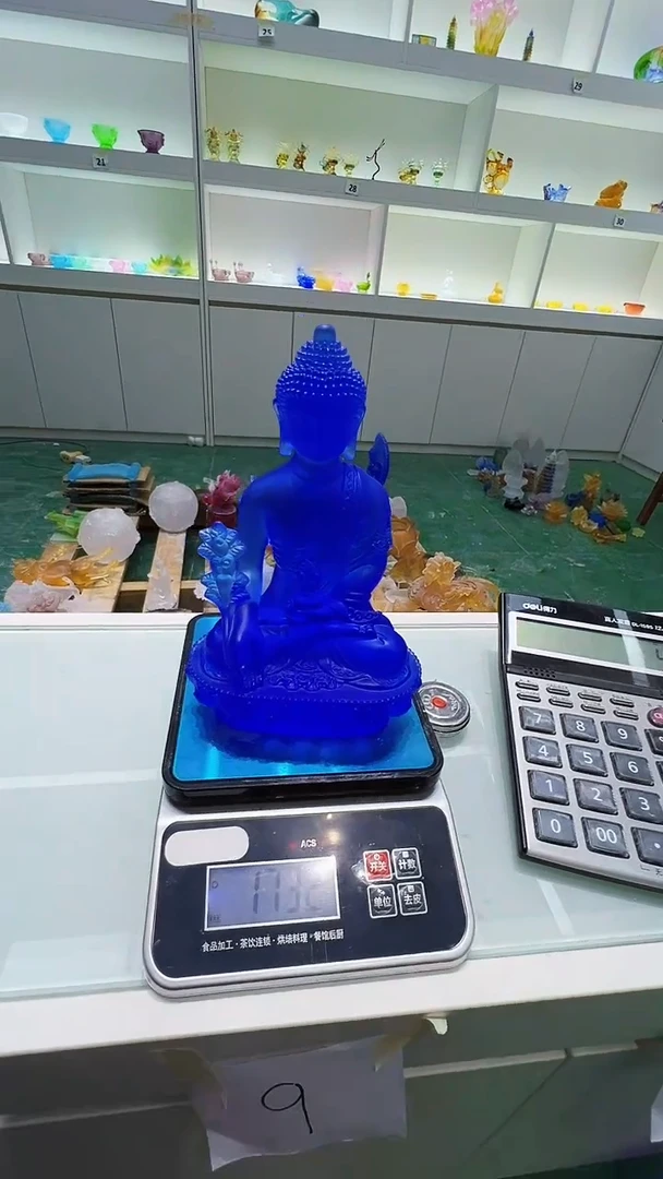 手工艺品琉璃古法琉璃20药师佛摆件