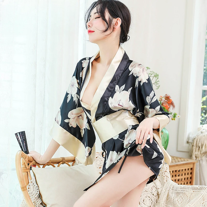 成人高端2025新款内衣大码印花日系和服系带性感套装制服春秋气质