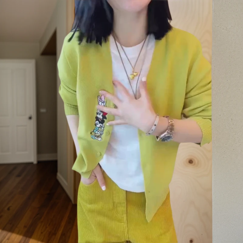 【米奇派对】2025新款百搭修身刺绣米奇派对针织开衫LK2506983