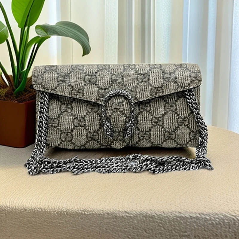 95新 GUCCI/古驰 老花酒神链条包 1280 8475