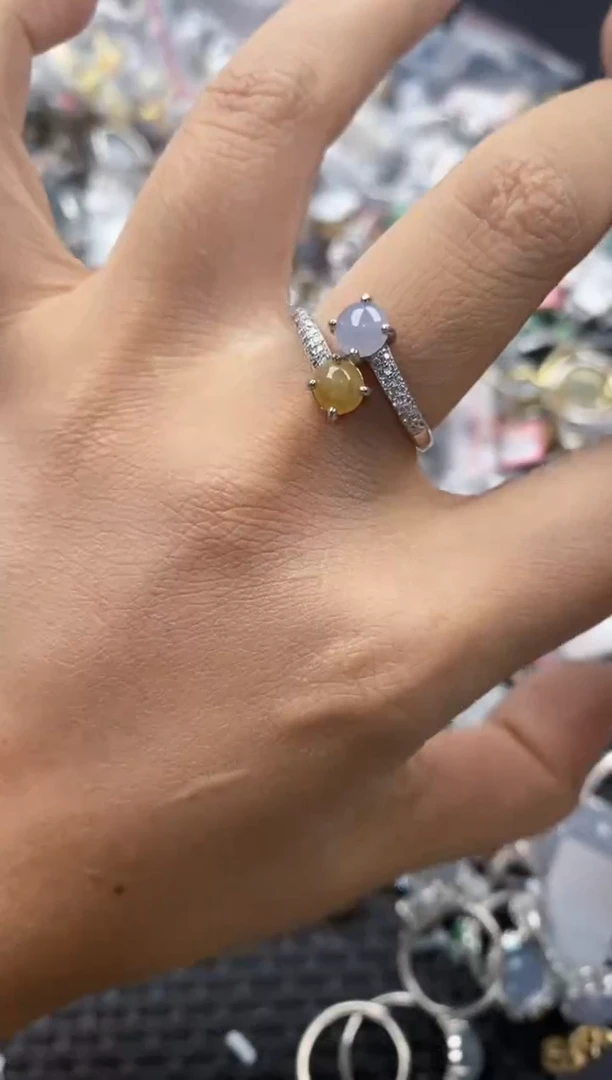 银S925镶嵌戒指翡翠888            10