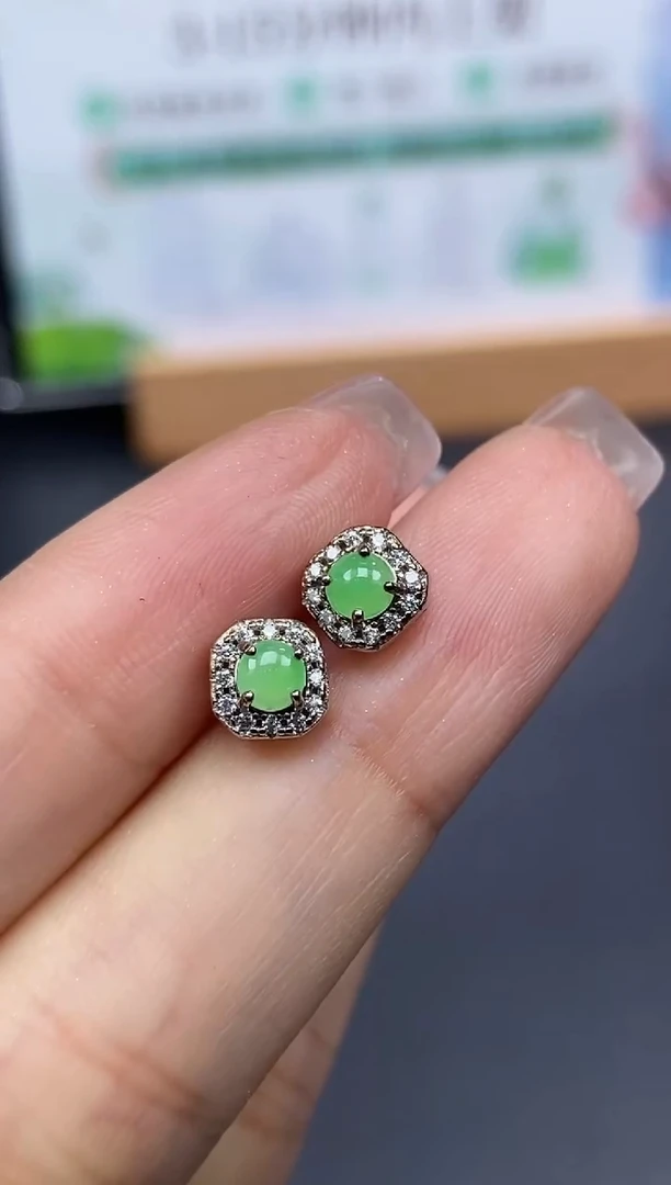 银S925镶嵌定制翡翠天然翡翠A货121