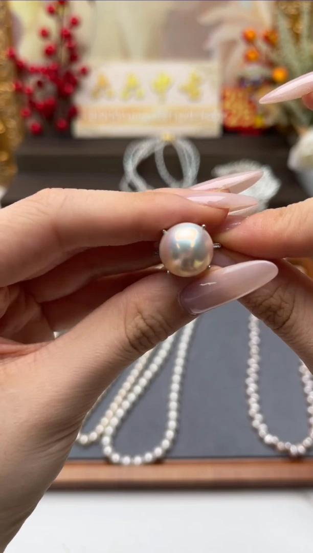 【闪购商品】拼合珍珠（马贝珠）戒圈银S925镶嵌戒指aj2629