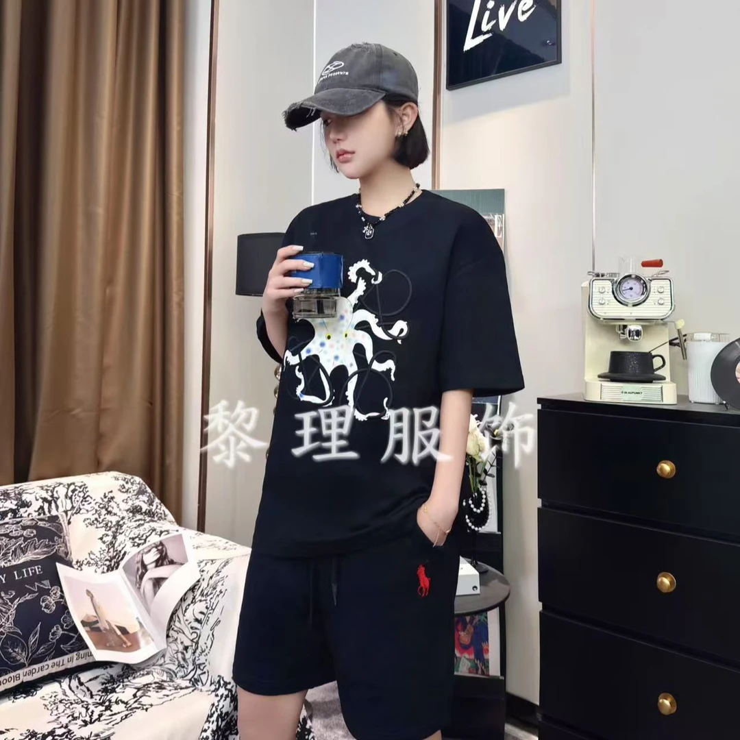 1129夏季刺绣短袖男士纯棉休闲百搭情侣半袖宽松简约时尚潮流