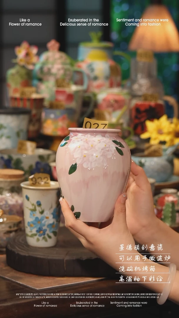 陶瓷景德镇高温釉下彩手工手绘款式