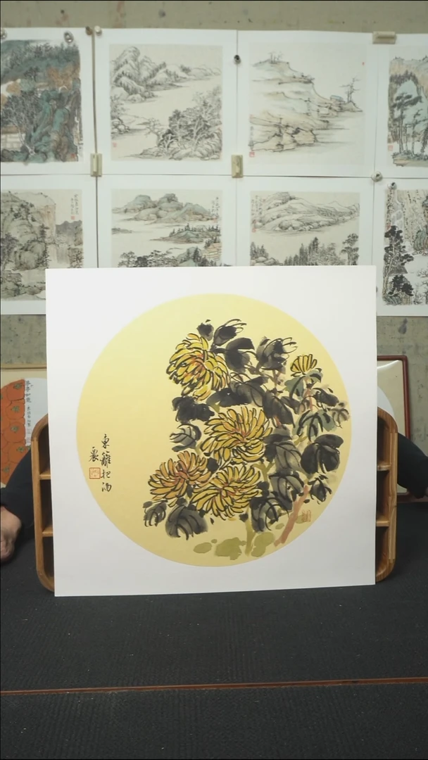 绘画东篱把酒/软卡/50*50cm