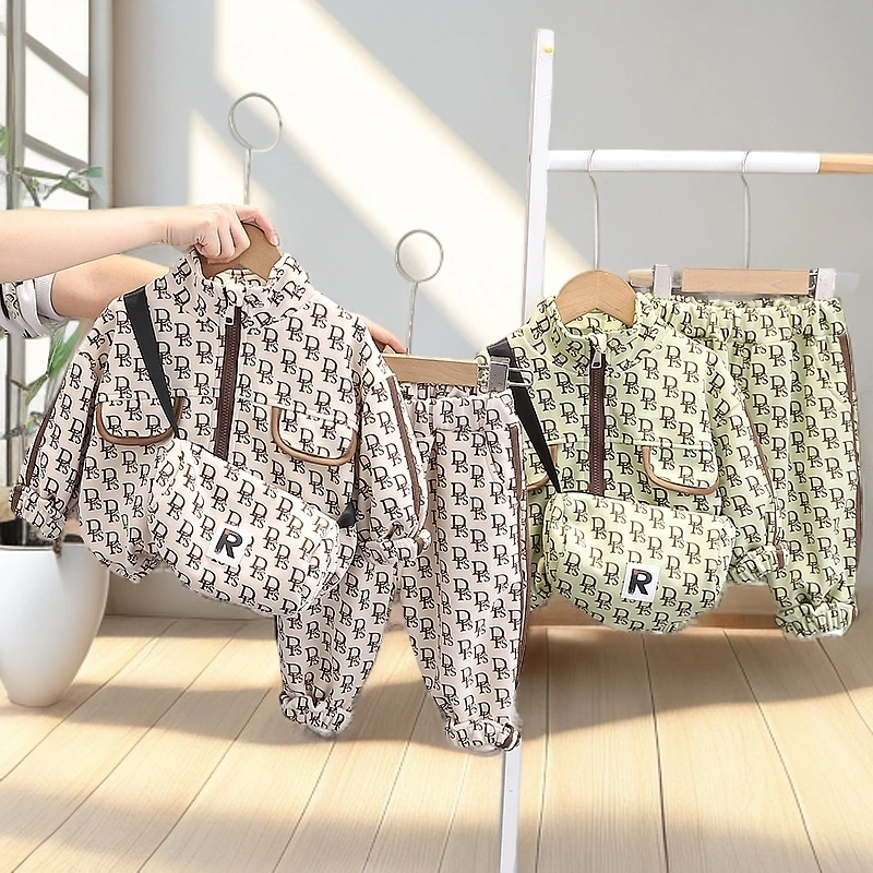 【套装】2025春装上新中小童立领夹克加工装裤子高品质男女宝潮童装