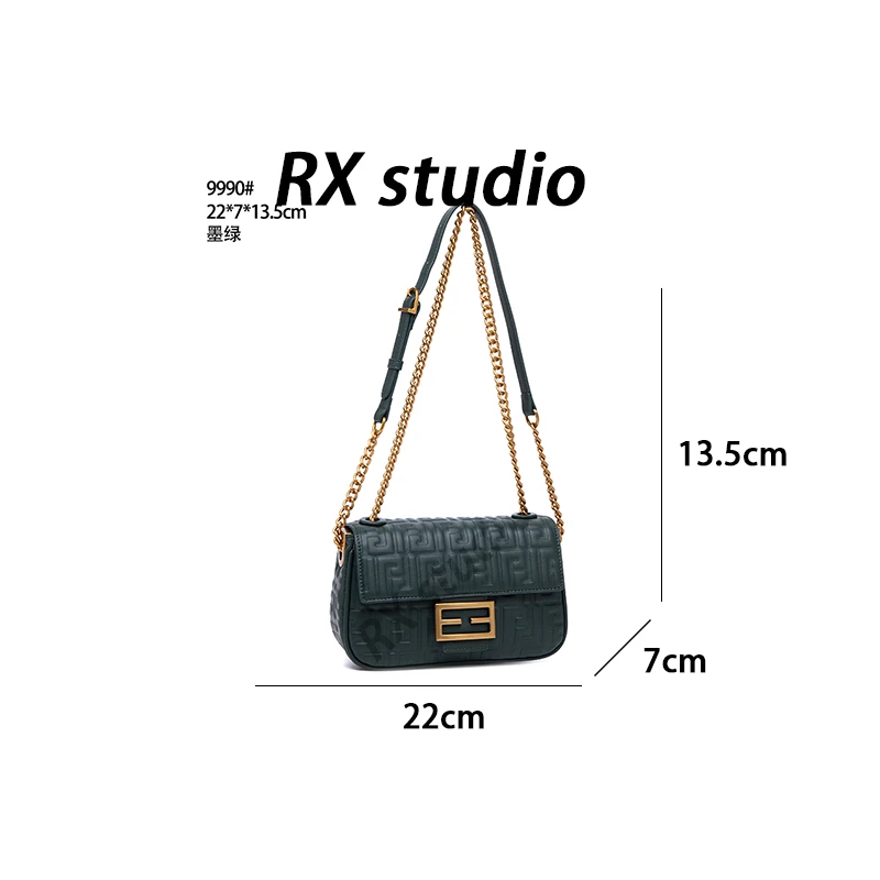【南沙瑞熙】QYX-9990-墨绿-轻奢小众设计感时尚百搭女士包