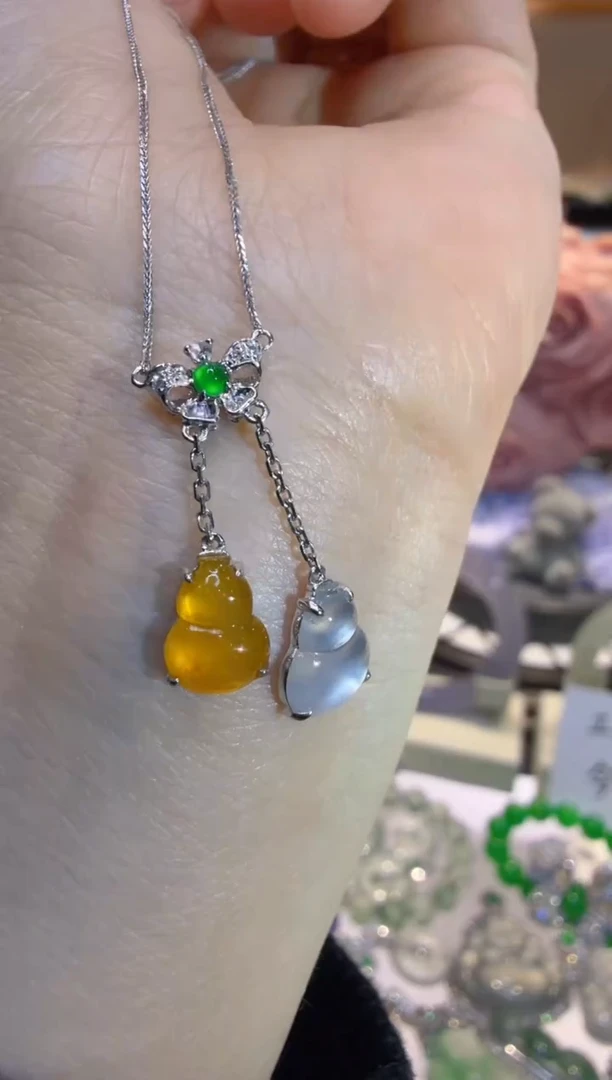 套链18K金镶嵌翡翠多样性团购发一件