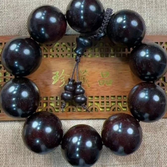小叶紫檀珠串2.5 老料爆星圆珠手串【1394】