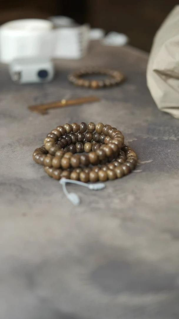 金丝楠手串/手链阴沉药香元宝珠12mm多圈