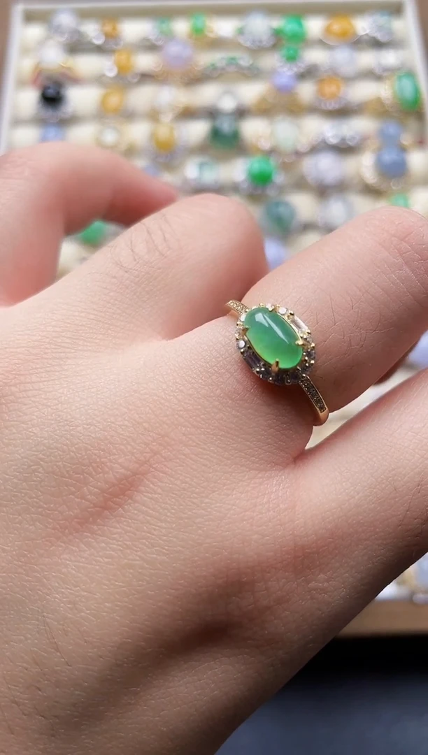 银S925镶嵌戒指翡翠71