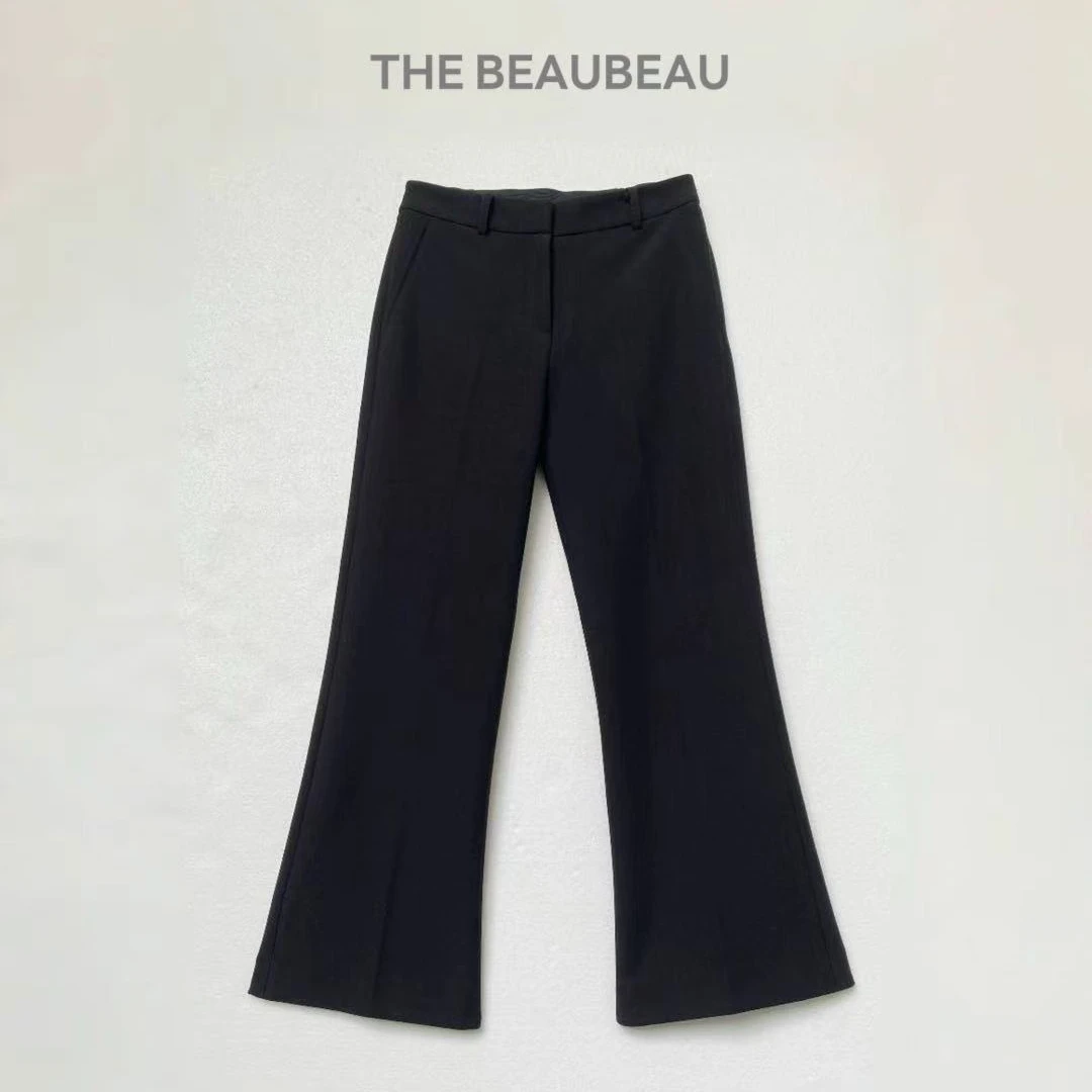 （布布款）维也纳黑色微喇弹力休闲裤TBB1453 黑色