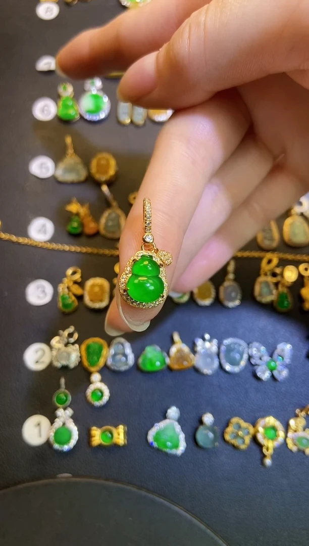 吊坠(不含链)银S925镶嵌翡翠1