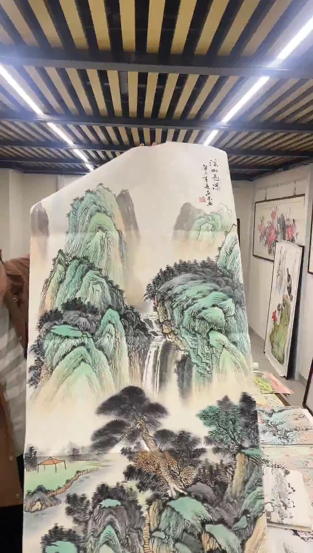 国画阿豪专属链接-溪山飞瀑