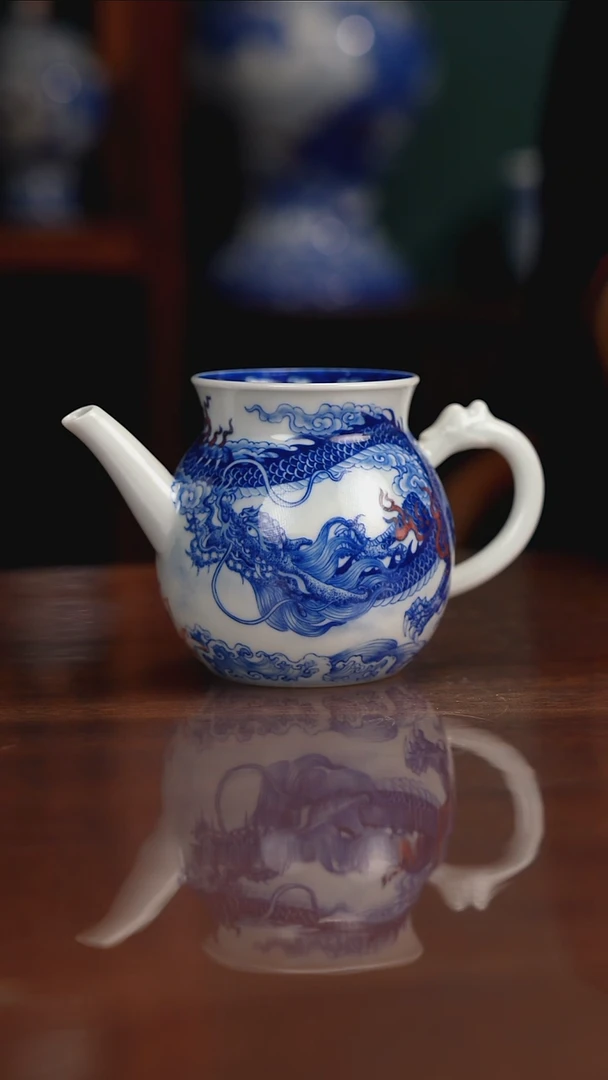 自成堂柴窑青花釉里红