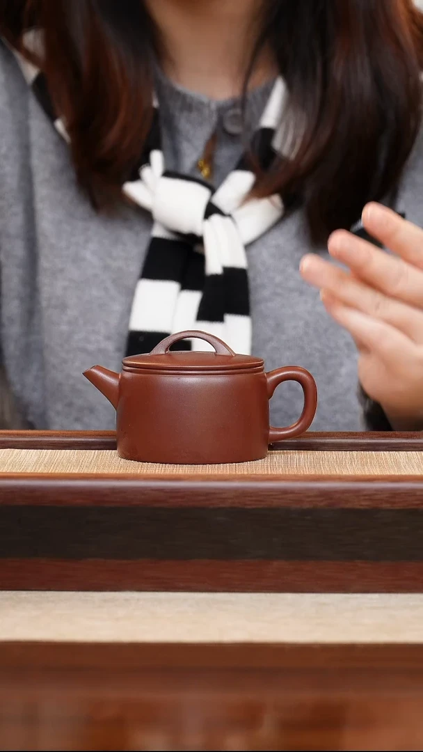 龙血砂汉瓦170cc宜兴手工紫砂壶