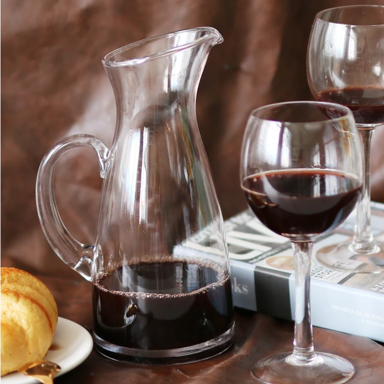 醒酒器家用红酒葡萄酒分酒器带把手酒壶树纹无铅欧式酒樽酒杯套装