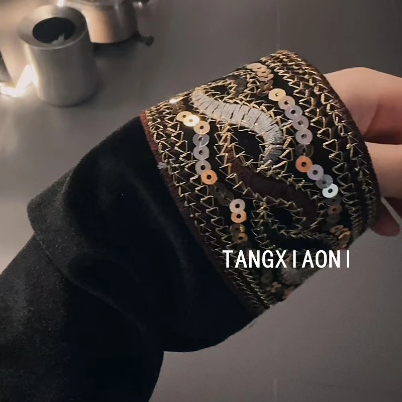 3店 订单出 暗金编织 丝绒上衣