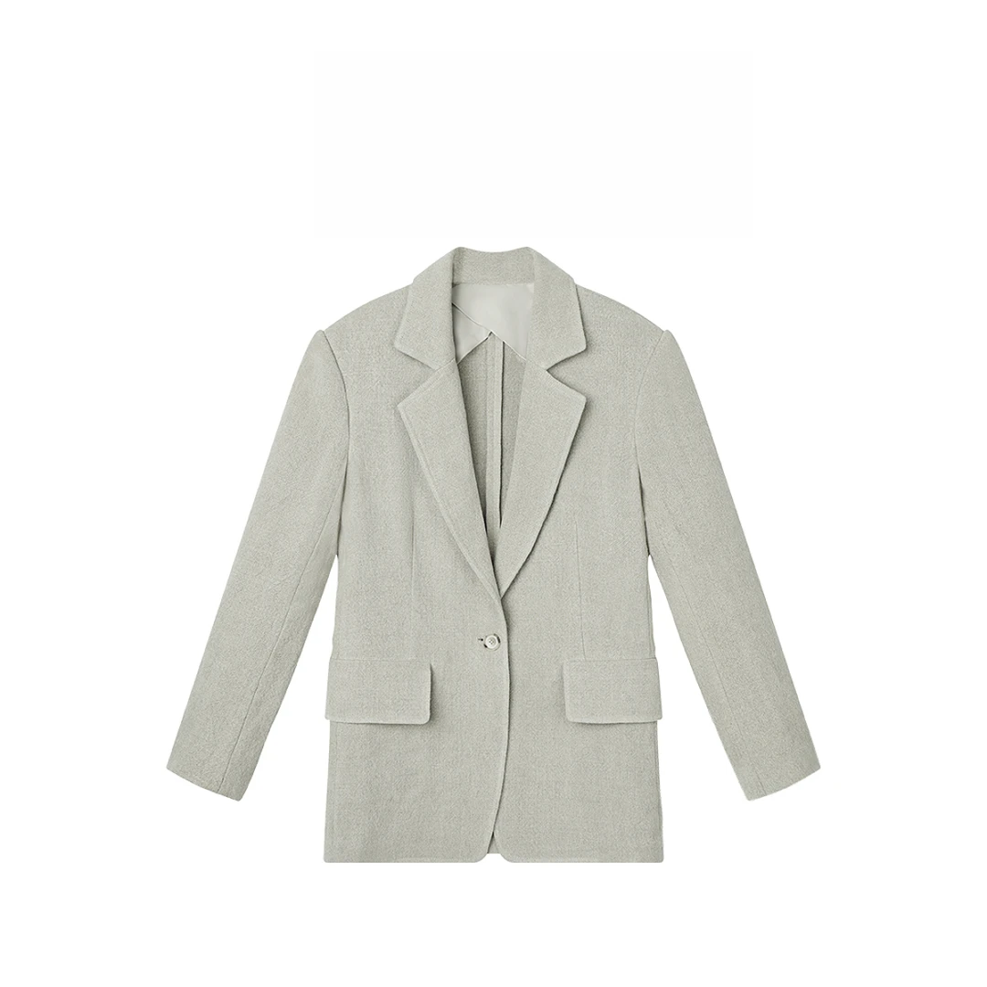 【晴大大专属】早春穿搭复古风亚麻小西装外套西服19761