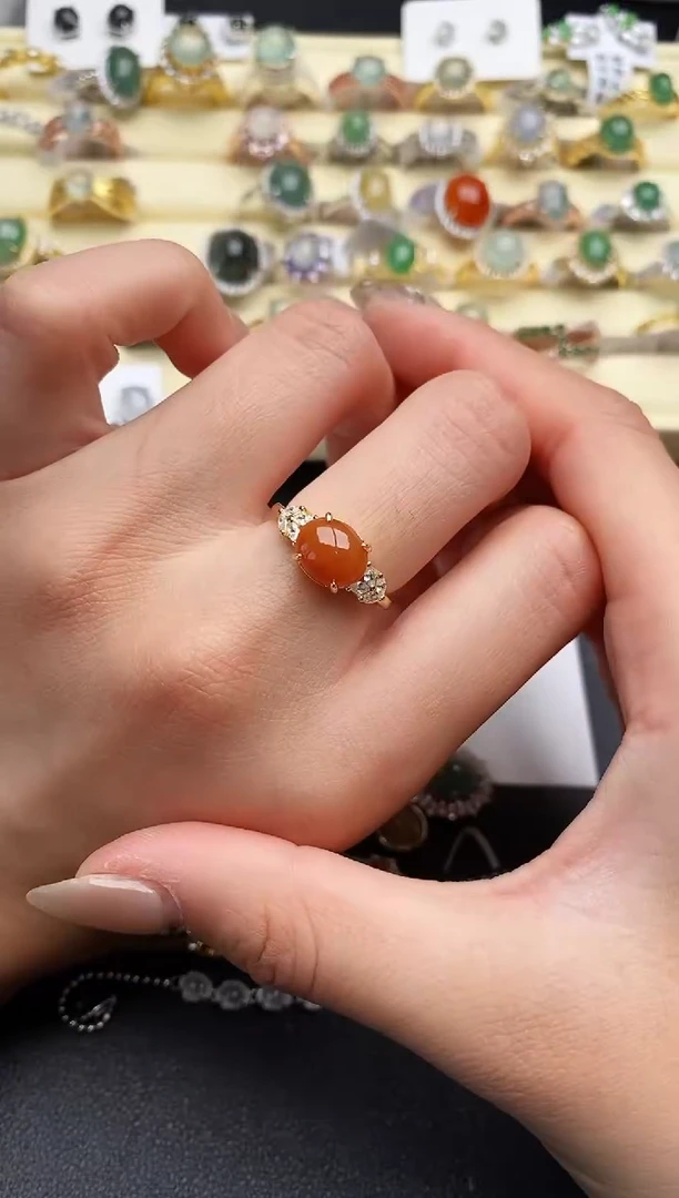 【闪购商品】翡翠戒指银S925镶嵌33333333+6