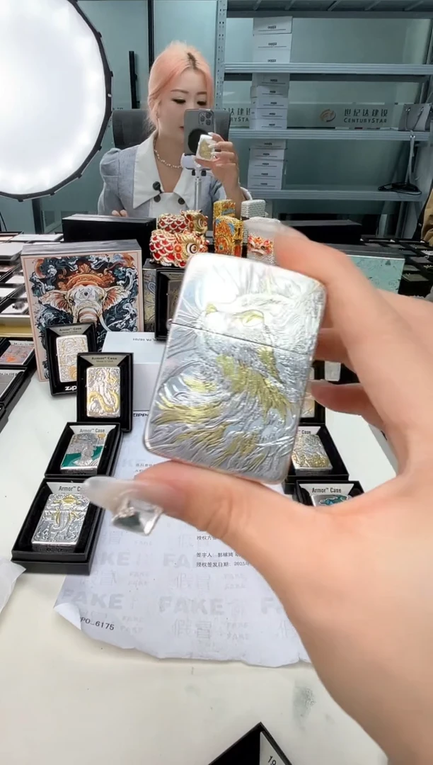 铜Zippo 仰望星空猫