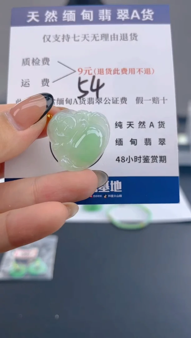 颈饰18K金镶嵌翡翠纯天然缅甸翡翠A货
