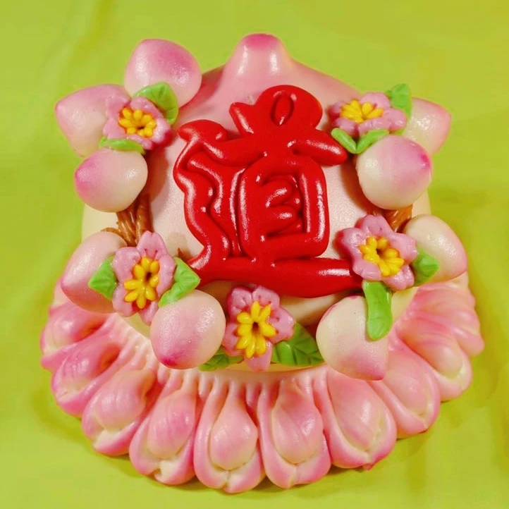 9月19日上供桃花桃1300g贡品馒头糕点花馍花馍