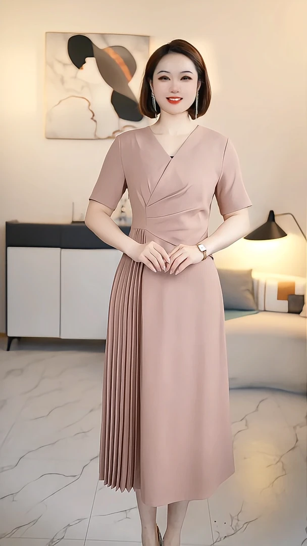 【深圳薇姐清仓】C2高端大码气质显瘦连衣裙 305