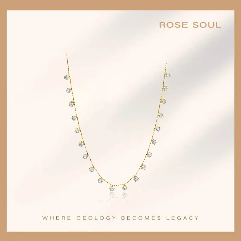 ROSE SOUL 实验室培育钻石【Young妈专属】18K金睫毛项链QDL020