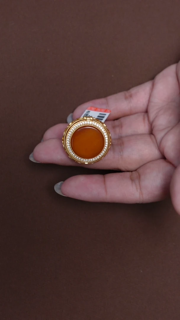 未镶嵌琥珀戒指老蜡戒指